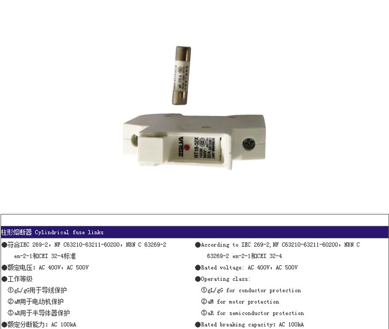 cylindrical contact cap fuse 1